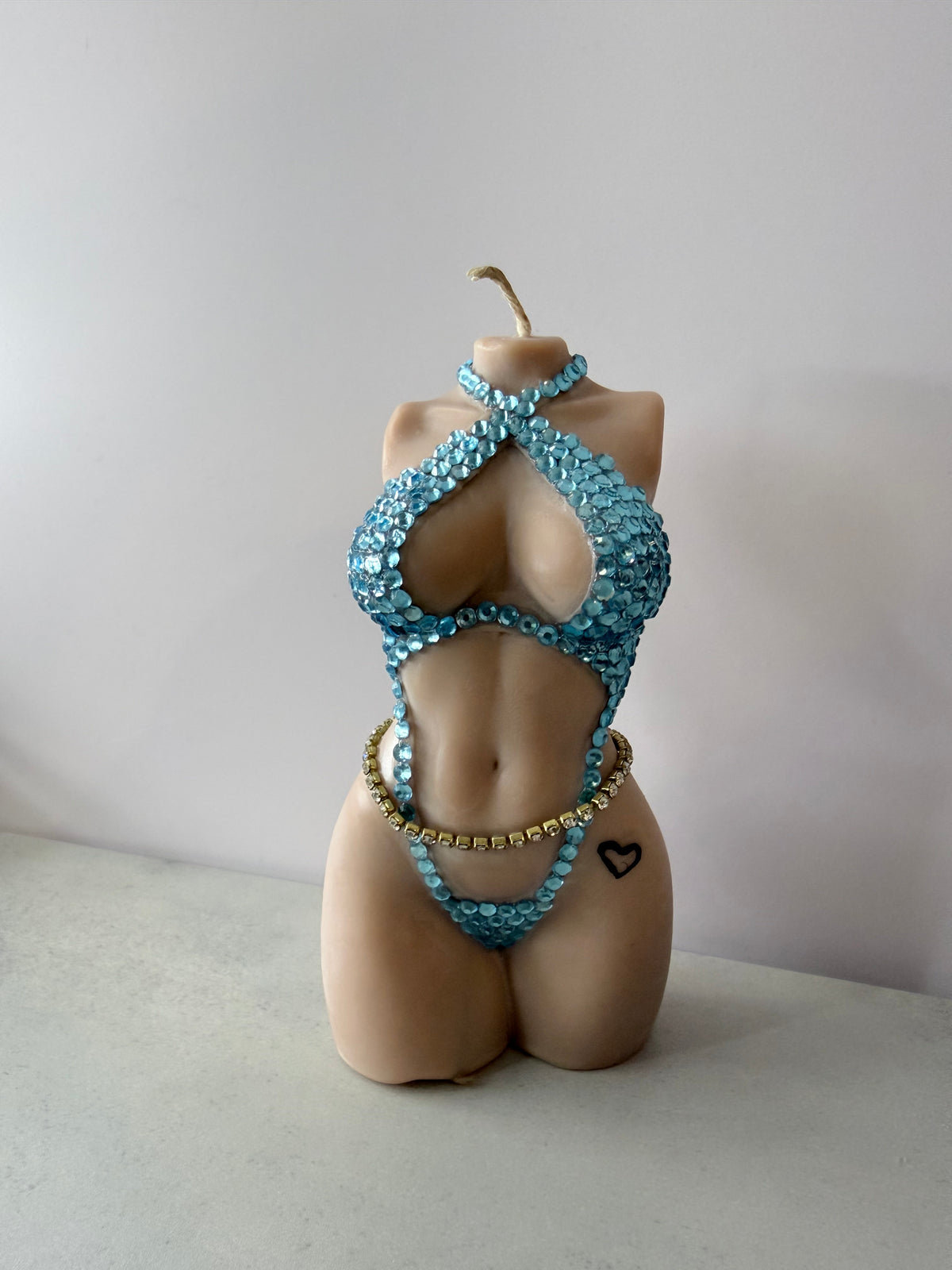 Morena in light Blue Bodychain & Tattoo